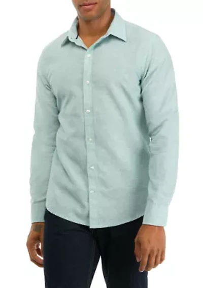 Men's Long Sleeve Linen Button Down Shirt