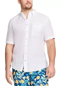 Big & Tall Dockside Chambray Short Sleeve Button Down Shirt