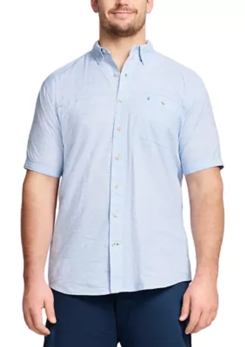 Big & Tall Dockside Chambray Short Sleeve Button Down Shirt