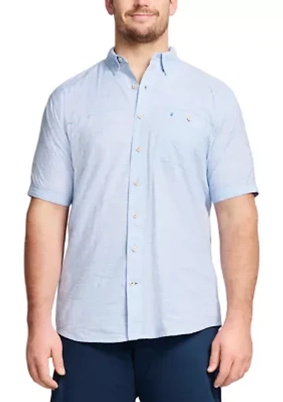 Big & Tall Dockside Chambray Short Sleeve Button Down Shirt
