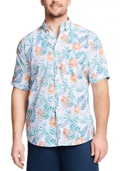 Big & Tall Dockside Chambray Short Sleeve Button Down Shirt