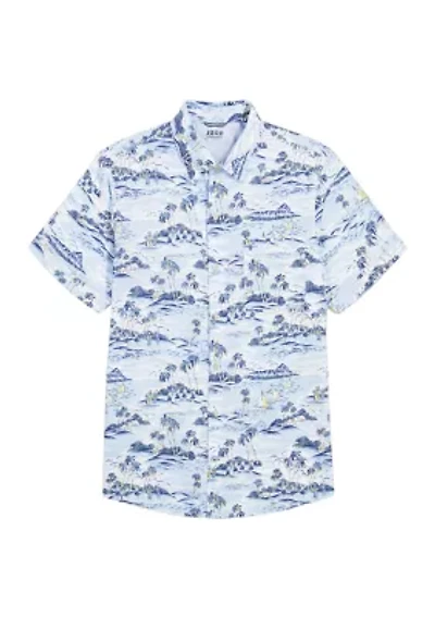 Big & Tall Dockside Chambray Short Sleeve Button Down Shirt