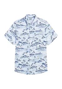 Big & Tall Dockside Chambray Short Sleeve Button Down Shirt