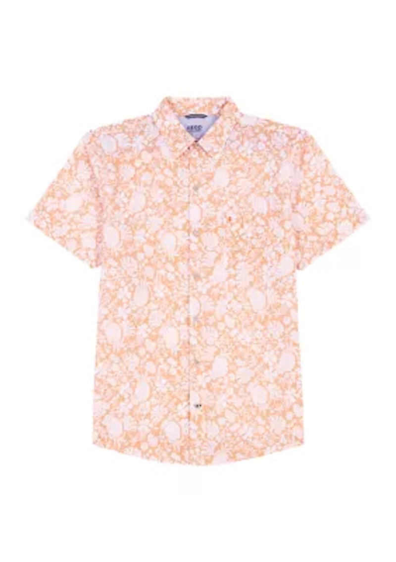 Big & Tall Dockside ChambrayShort Sleeve Button Down Shirt