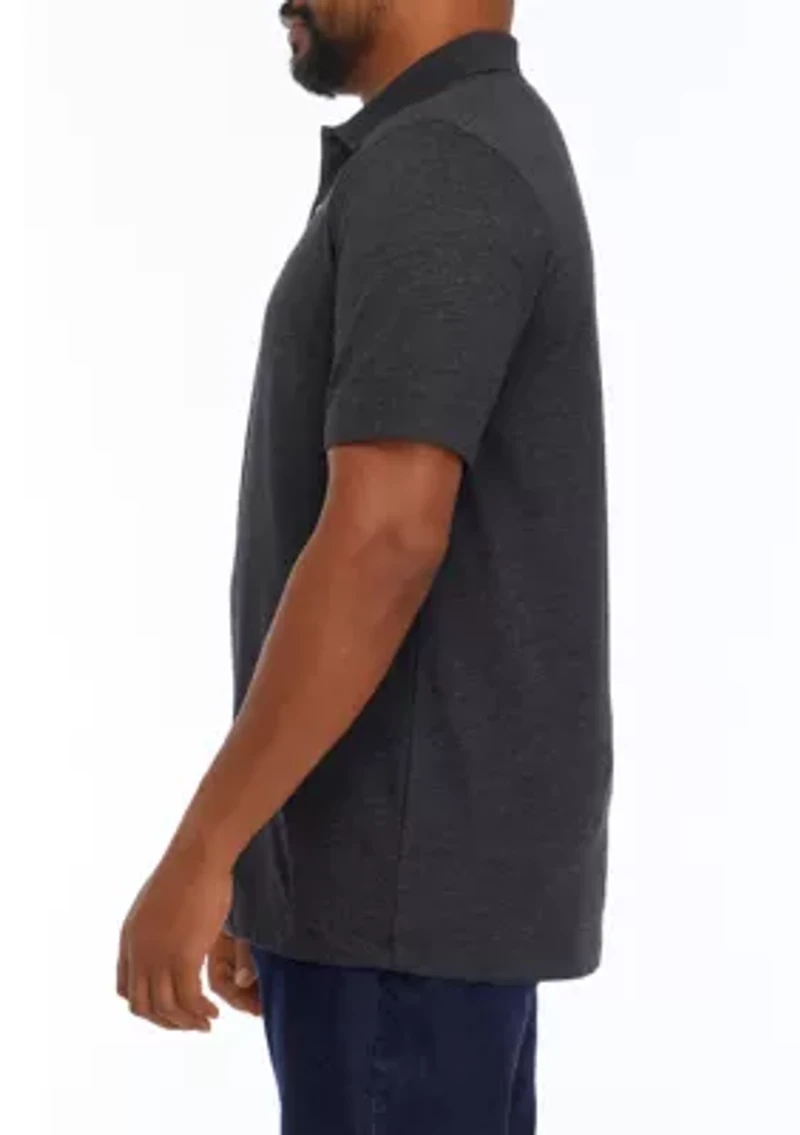 Big & Tall Short Sleeve Jersey Mélange Polo Shirt