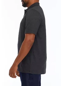 Big & Tall Short Sleeve Jersey Mélange Polo Shirt