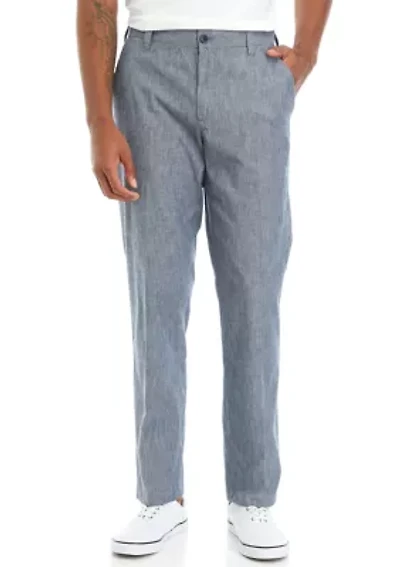 Flat Front Chambray Pants