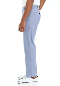 Flat Front Chambray Pants