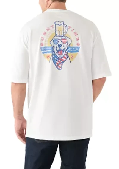 Big & Tall Short Sleeve Sunny Times Dog Graphic T-Shirt