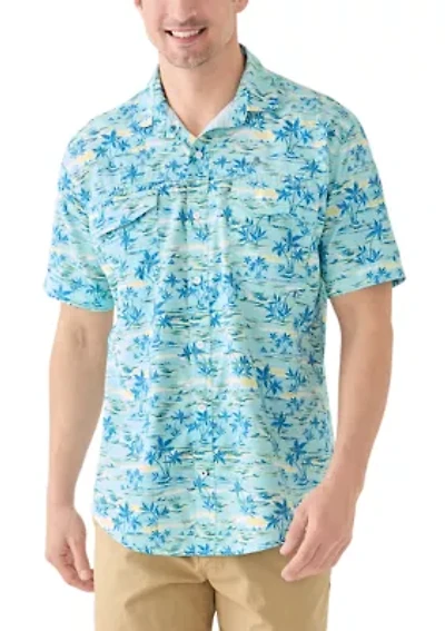 Short Sleeve Sunshield Printed Beach Shirt