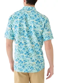 Short Sleeve Sunshield Printed Beach Shirt