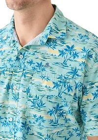 Short Sleeve Sunshield Printed Beach Shirt