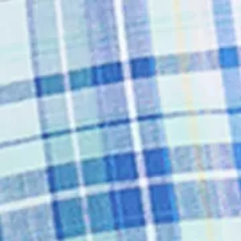Short Sleeve Madras Plaid Button Up Shirt