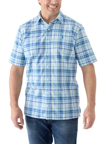Big & Tall Short Sleeve Madras Plaid Shirt