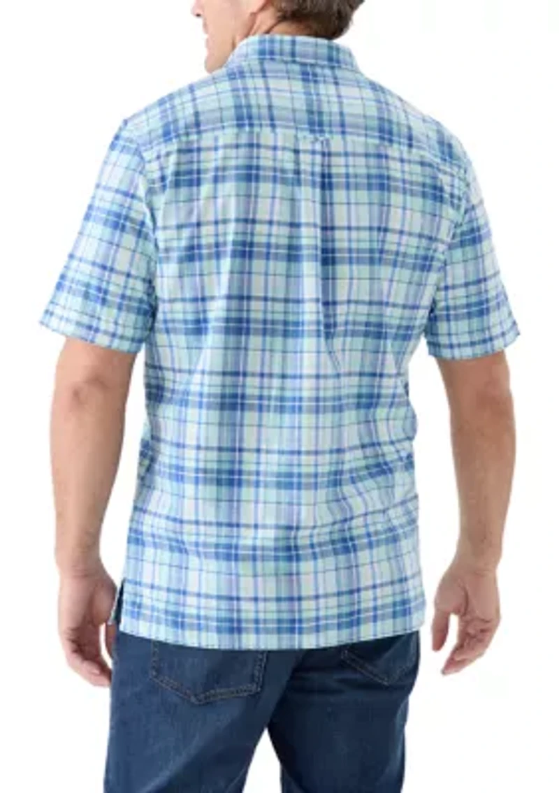 Big & Tall Short Sleeve Madras Plaid Shirt