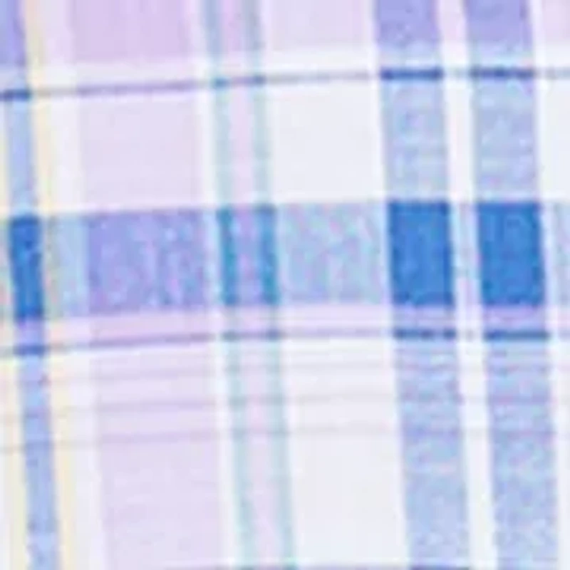Short Sleeve Madras Plaid Button Down Shirt