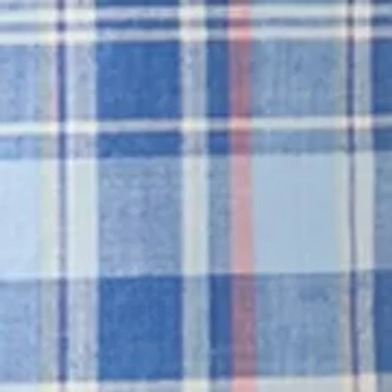 Short Sleeve Madras Plaid Linen Shirt