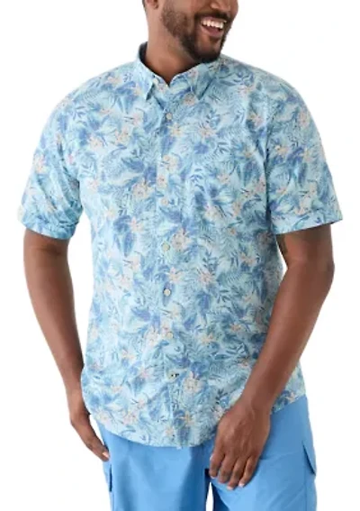 Big & Tall Dockside Chambray Printed Shirt