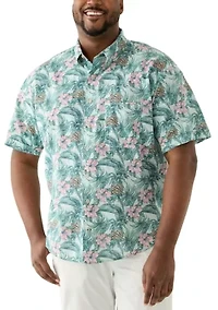 Big & Tall Dockside Chambray Printed Shirt
