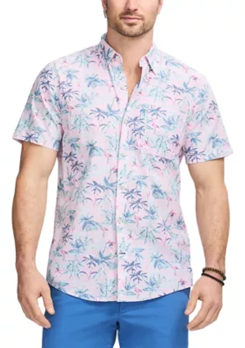 Dockside Chambray Print Button Up Shirt