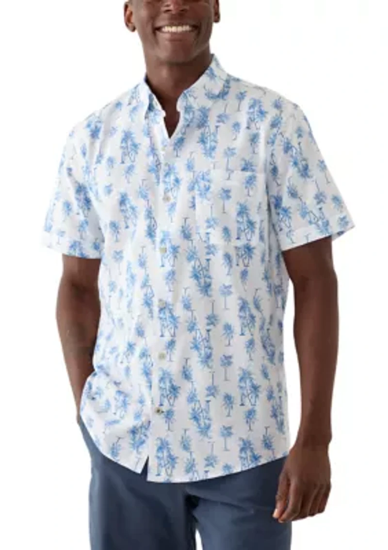 Palm Tree Short Sleeve Woven Shirt