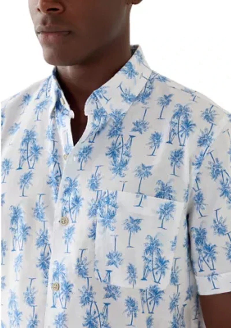 Palm Tree Short Sleeve Woven Shirt