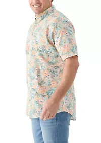 Big & Tall Dockside Chambray Floral Print Woven Shirt