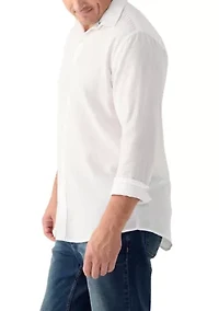 Big & Tall Long Sleeve Luxury Classic Solid Linen Shirt