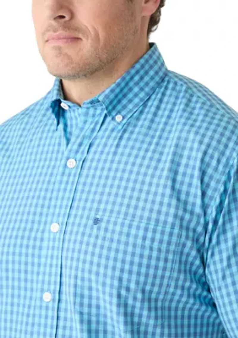 Big & Tall Gingham Plaid Woven Shirt