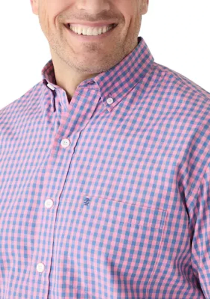Big & Tall Gingham Plaid Woven Shirt