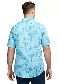 Big & Tall Short Sleeve Dockside Chambray Print Shirt