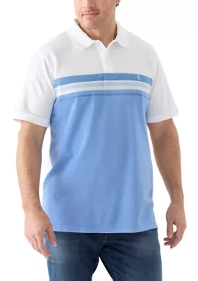 Big & Tall Short Sleeve Advantage Performance Chest Stripe Polo Shirt