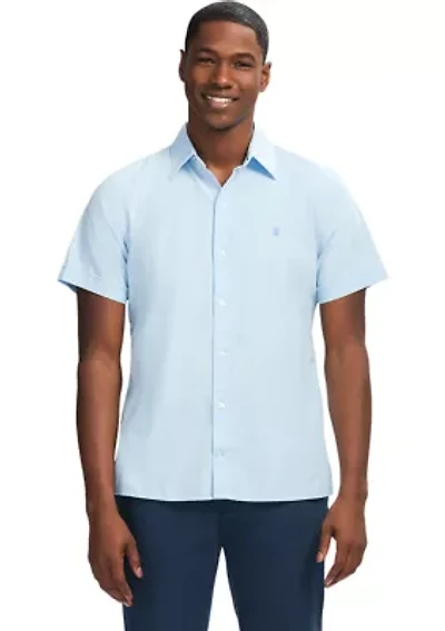 Short Sleeve Solid Button Shirt
