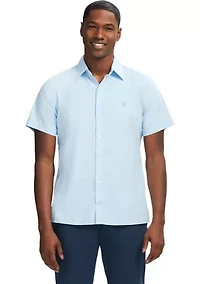 Short Sleeve Solid Button Shirt