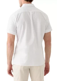 Short Sleeve Solid Button Shirt