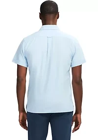 Short Sleeve Solid Button Shirt