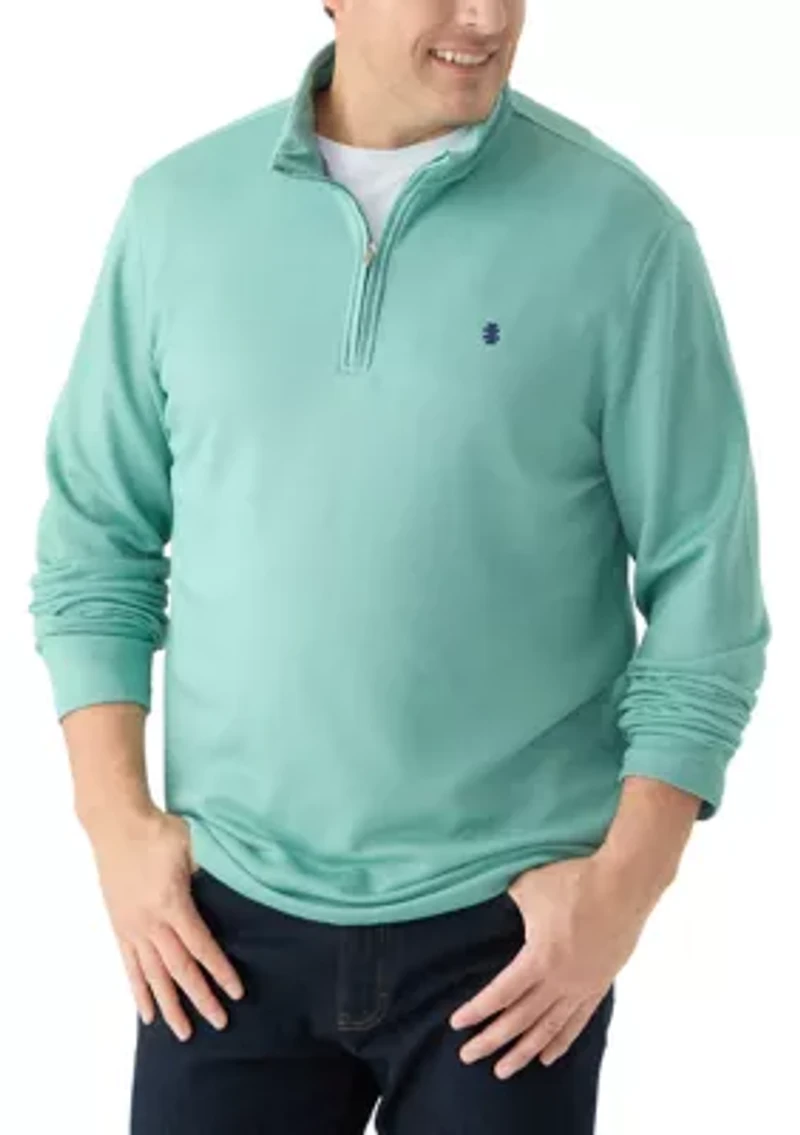 Big & Tall Long Sleeve Performance Comfort 1/4 Zip Pullover