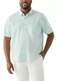 Big & Tall Short Sleeve Dockside Chambray Stripe Shirt​