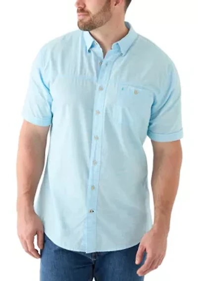 Big & Tall Short Sleeve Dockside Chambray Stripe Shirt​