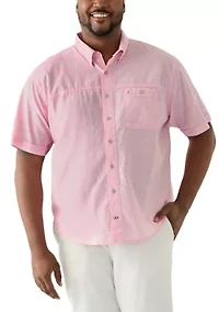 Big & Tall Short Sleeve Dockside Chambray Stripe Shirt​