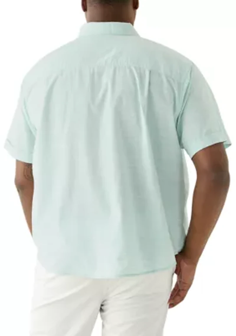 Big & Tall Short Sleeve Dockside Chambray Stripe Shirt​