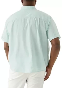 Big & Tall Short Sleeve Dockside Chambray Stripe Shirt​