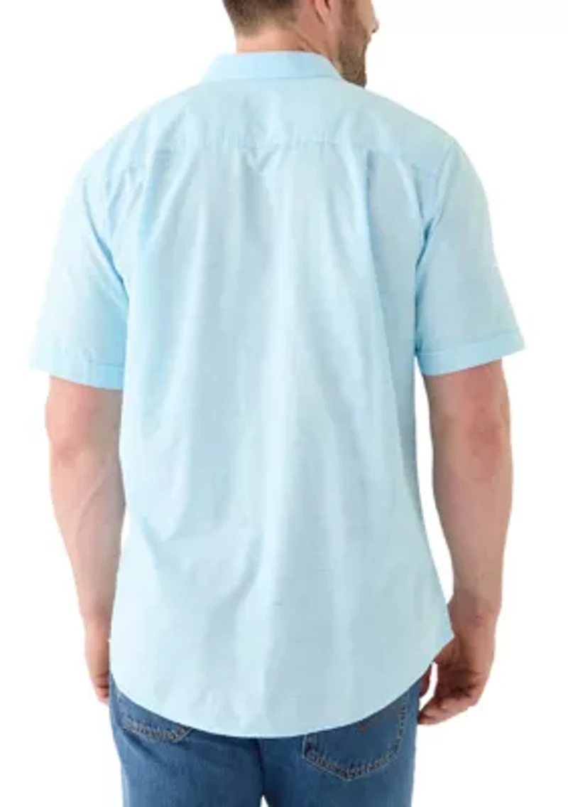 Big & Tall Short Sleeve Dockside Chambray Stripe Shirt​