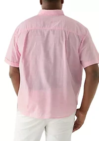 Big & Tall Short Sleeve Dockside Chambray Stripe Shirt​