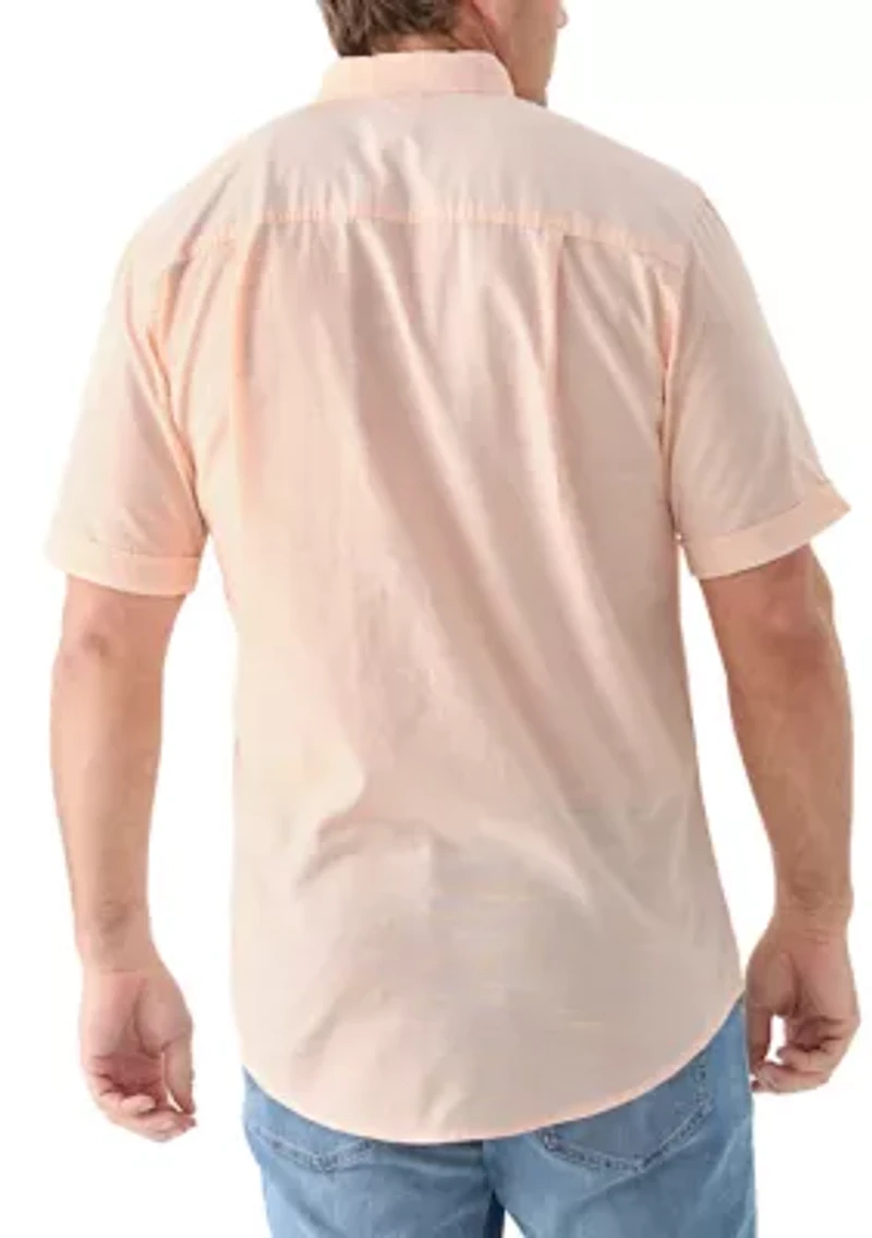 Big & Tall Short Sleeve Dockside Chambray Stripe Shirt​