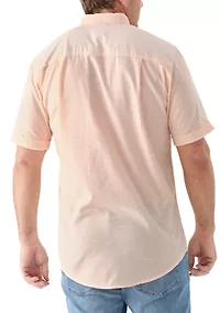 Big & Tall Short Sleeve Dockside Chambray Stripe Shirt​