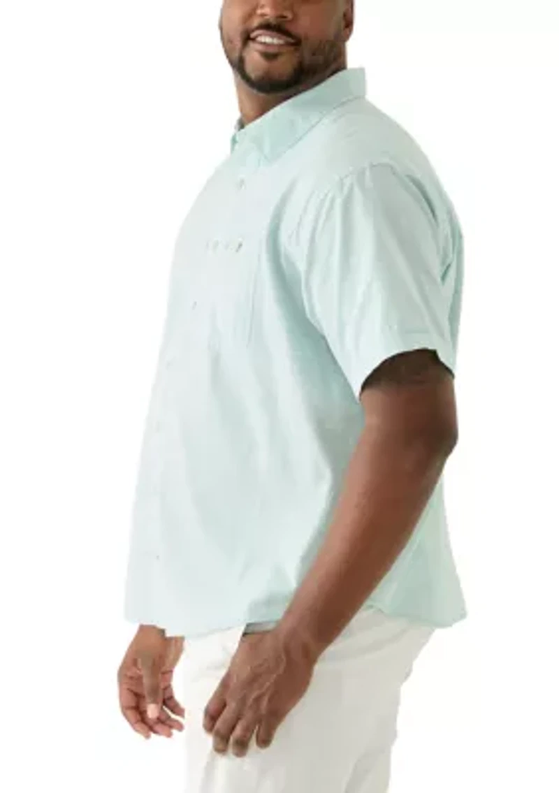 Big & Tall Short Sleeve Dockside Chambray Stripe Shirt​