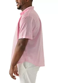 Big & Tall Short Sleeve Dockside Chambray Stripe Shirt​