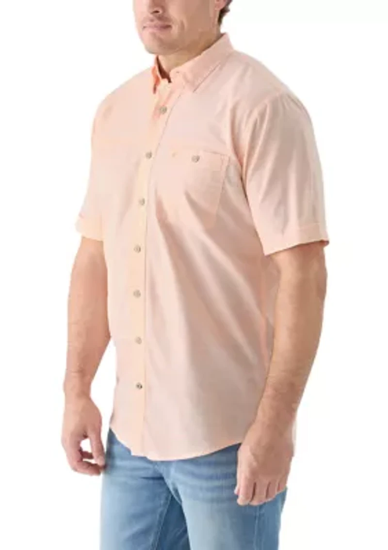 Big & Tall Short Sleeve Dockside Chambray Stripe Shirt​