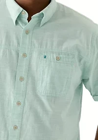 Big & Tall Short Sleeve Dockside Chambray Stripe Shirt​